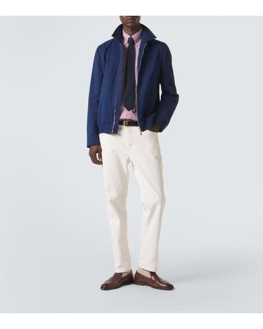 Brunello Cucinelli Blue Technical Blouson Jacket for men