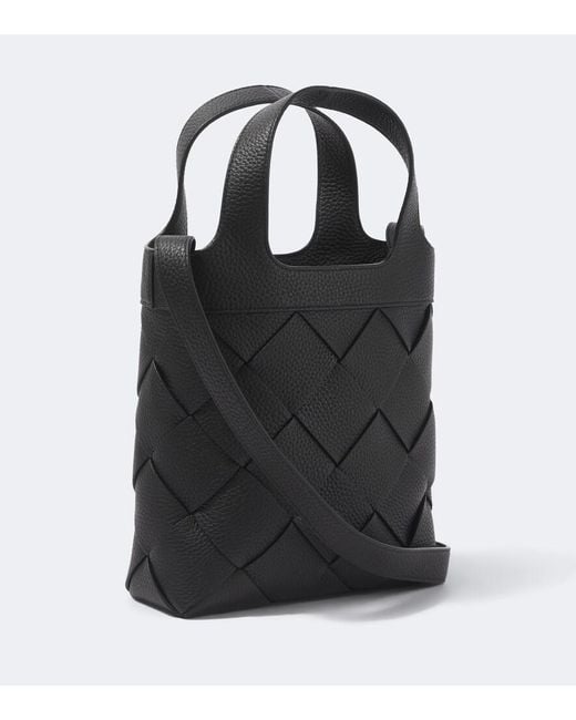 Bottega Veneta Black Diago Small Intreccio Tote Bag for men