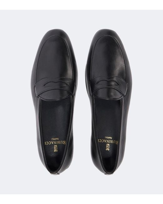 Rubinacci Black Leather Loafers for men