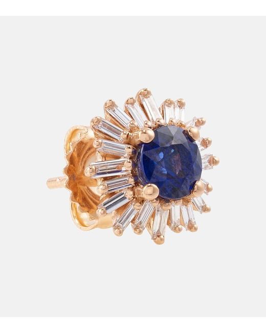 Suzanne Kalan Blue 18kt Rose Gold Earrings With Sapphires And Diamonds