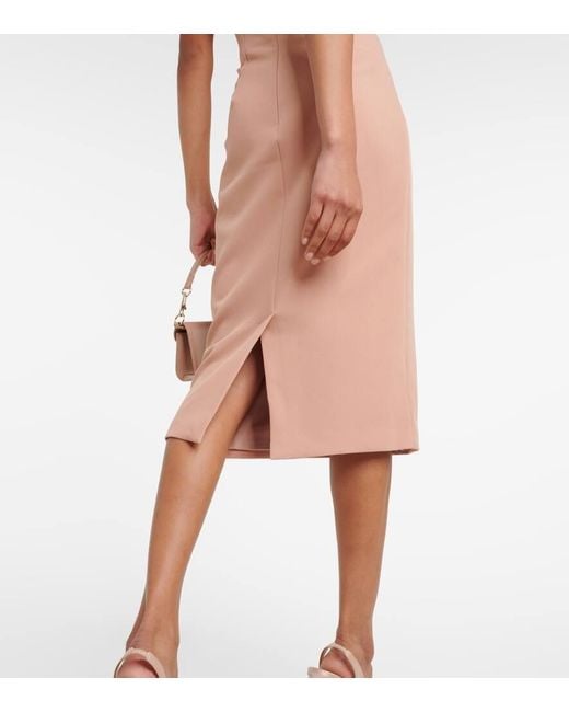 Safiyaa Pink Midikleid Mit Federn