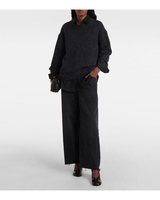 Citizens of Humanity Blue Ayla Cropped Wide-Leg Jeans