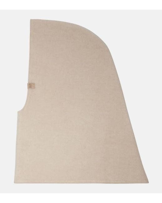 Brunello Cucinelli Natural Knitted Wool And Cashmere Hood