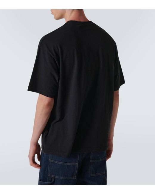 Acne Black Printed Cotton Jersey T-shirt for men