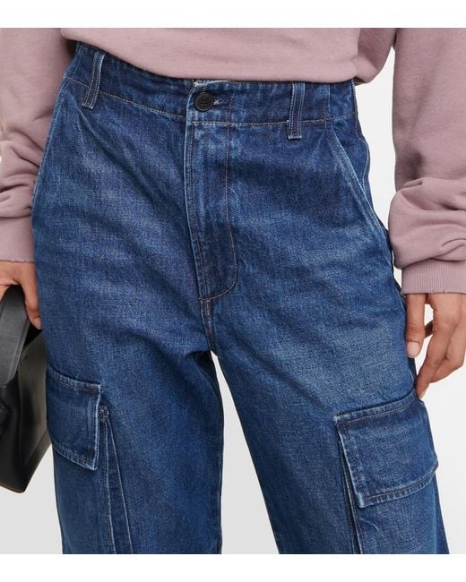 Citizens of Humanity Blue Delena Mid-Rise Wide-Leg Cargo Jeans