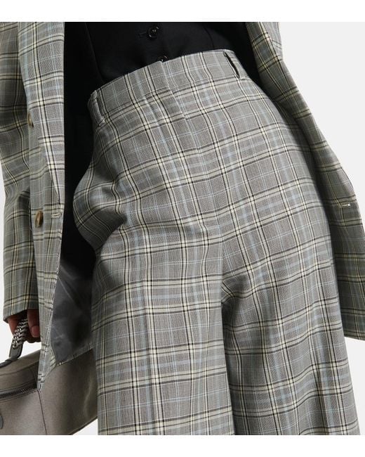 Stella McCartney Gray Checked Wool Flared Pants