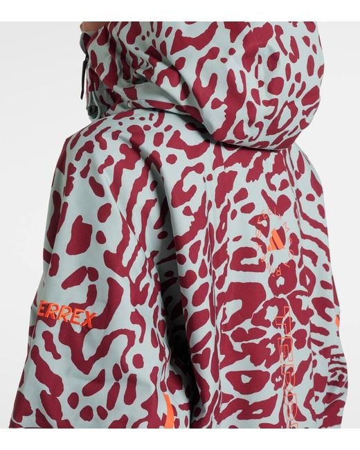 Adidas By Stella McCartney Red X Terrex Truenature 2L Leopard-Print Ski Jacket