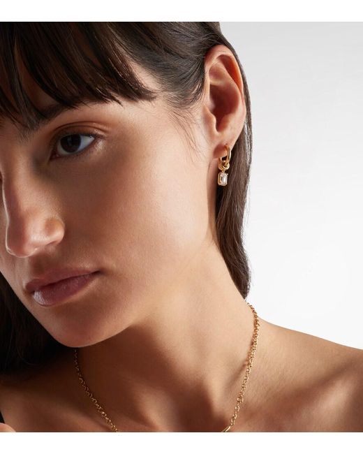 Spinelli Kilcollin White Zahra 18Kt Hoop Earrings With Diamonds