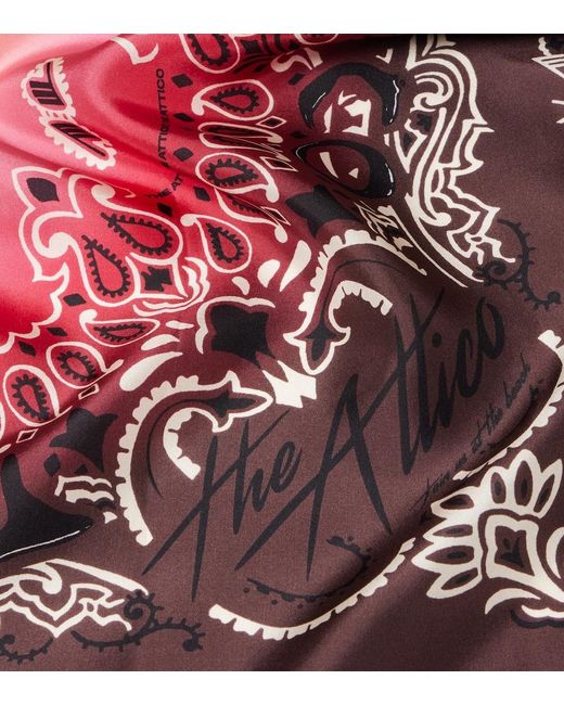 The Attico Red Printed Silk Scarf