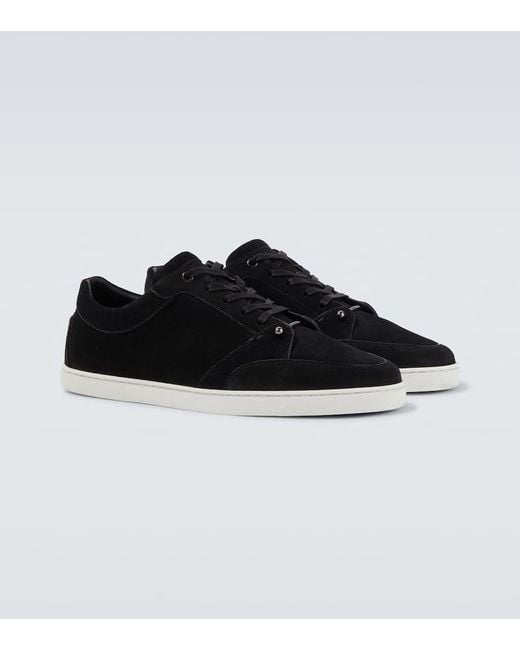 Christian Louboutin Black Chambelisneak Suede Sneakers for men