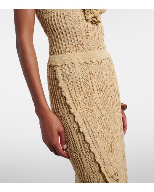 Isabel Marant Natural Ornella Beaded Crochet Maxi Dress