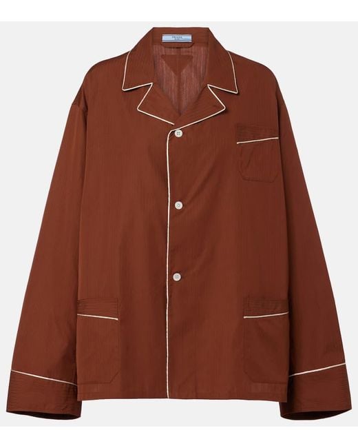 Prada Brown Oversized Cotton Shirt