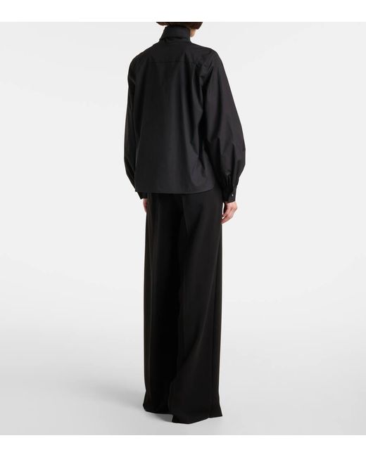 Max Mara Blue Schluppenbluse Bosforo Aus Einem Baumwollgemisch
