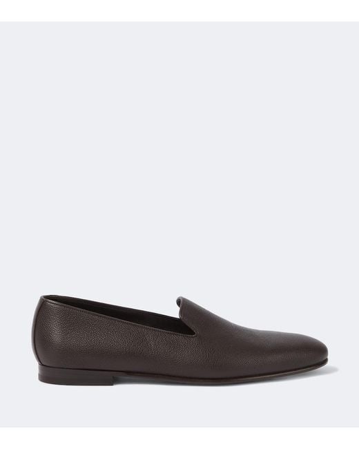 Manolo Blahnik Brown Leather Loafers for men