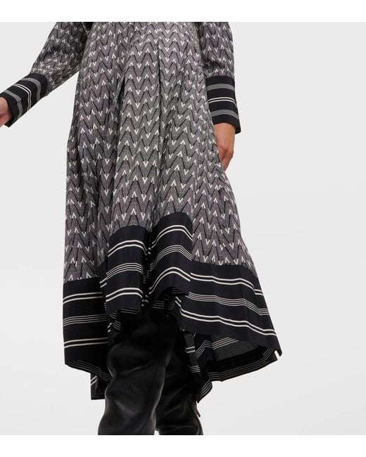 Jupe Midi Norris En Soie Melangee A Logo Veronica Beard en coloris Gray