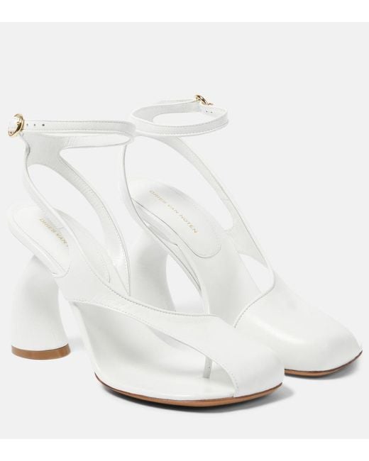 Dries Van Noten White Bridal Leather Pumps