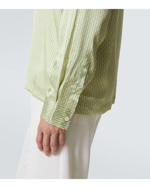 Frescobol Carioca Bedrucktes Hemd Safra Aus Seide in Green für Herren
