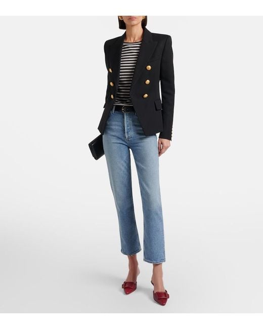 Agolde Blue 90's Pinch Waist Crop Straight Jeans