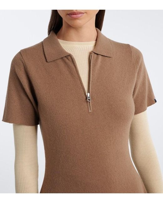 Extreme Cashmere Brown N°497 Georgia Cashmere-Blend Polo Dress