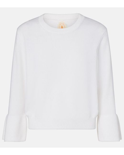 Jardin Des Orangers White Cotton And Cashmere Sweater