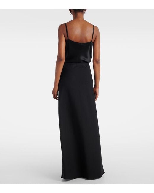Max Mara Black Vernice Jersey Maxi Skirt