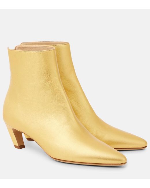 Gabriela Hearst Natural Clayton Metallic Leather Ankle Boots