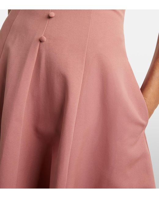 Staud Pink Stella Halterneck Cotton-Blend Gown