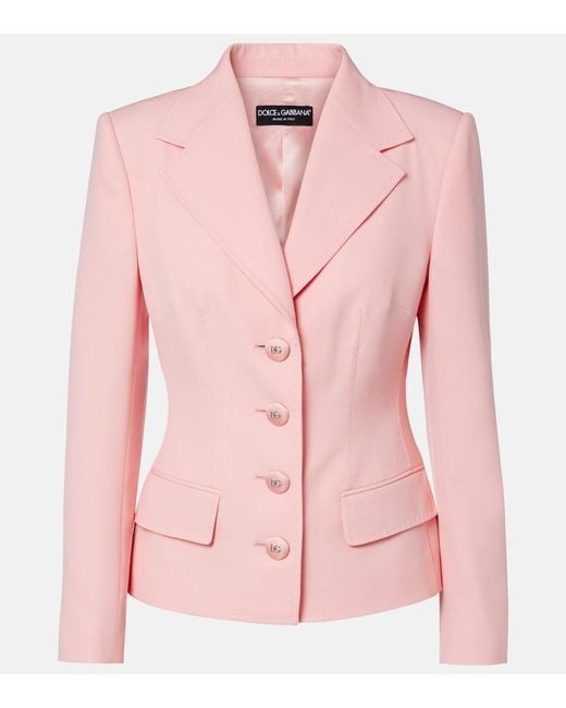 Dolce & Gabbana Pink Wool-Blend Jacket