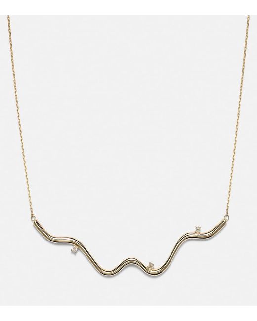 STONE AND STRAND White Harbor Lights 10Kt Necklace With Diamonds