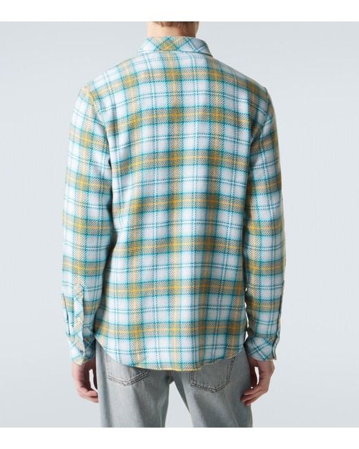 God's True Cashmere Blue Freedom Cashmere Shirt With Amethyst for men
