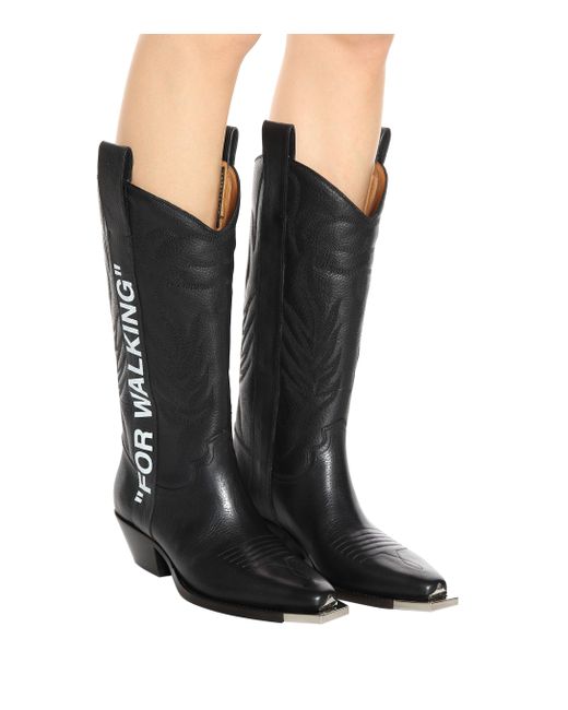 Off-White c/o Virgil Abloh For Walking Cowboy Boots in Black | Lyst