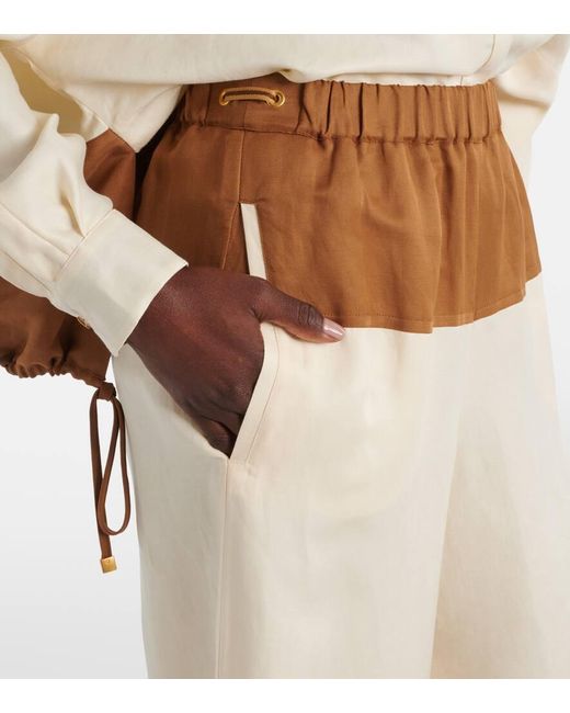 Pantaloni Gestro A Gamba Larga di Max Mara in Natural