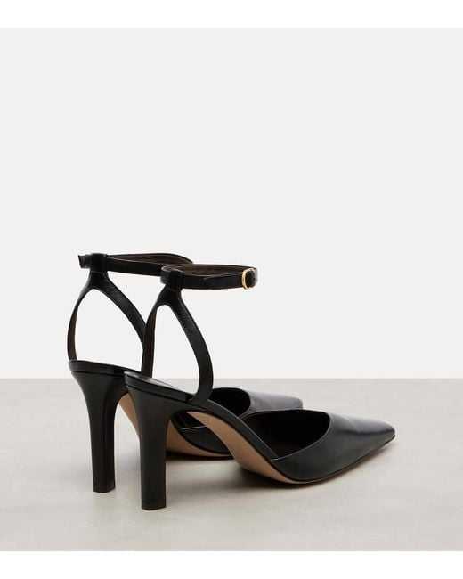 The Row Black Carla 80 Leather Sandals