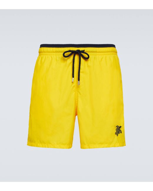 Vilebrequin Yellow Moka Embroidered Swim Trunks for men