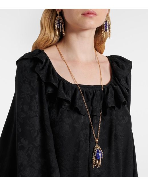 Chloé Metallic Crystal-Embellished Pendant Necklace