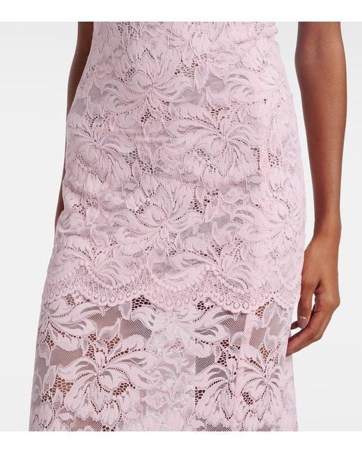 Robe Longue En Dentelle Rabanne en coloris Pink