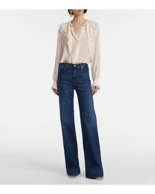 7 For All Mankind Blue Modern Dojo High-Rise Flared Jeans