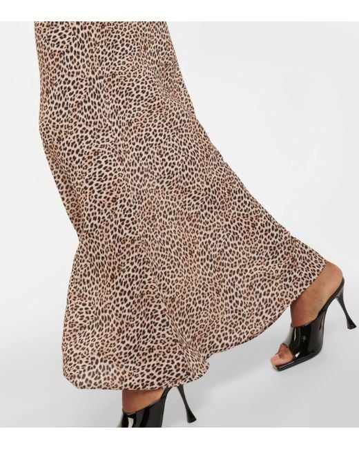 Norma Kamali Natural Obie Leopard-print Georgette Gown