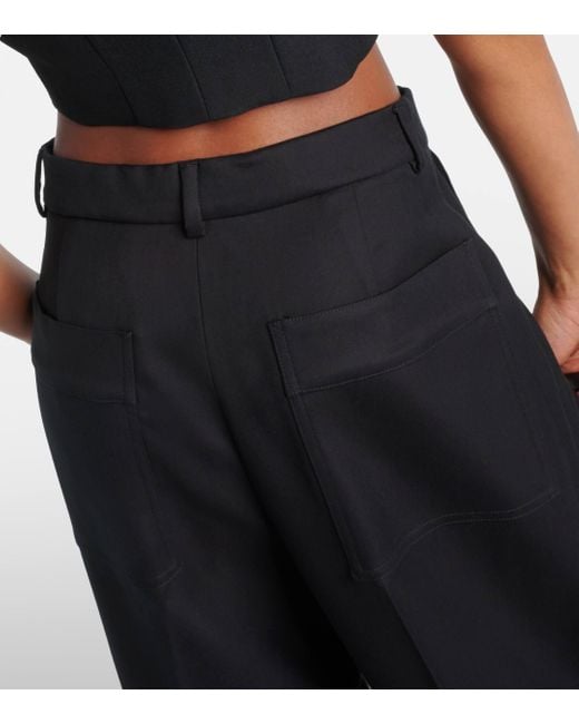 Sportmax Black Zirlo Cotton-blend Wide-leg Pants