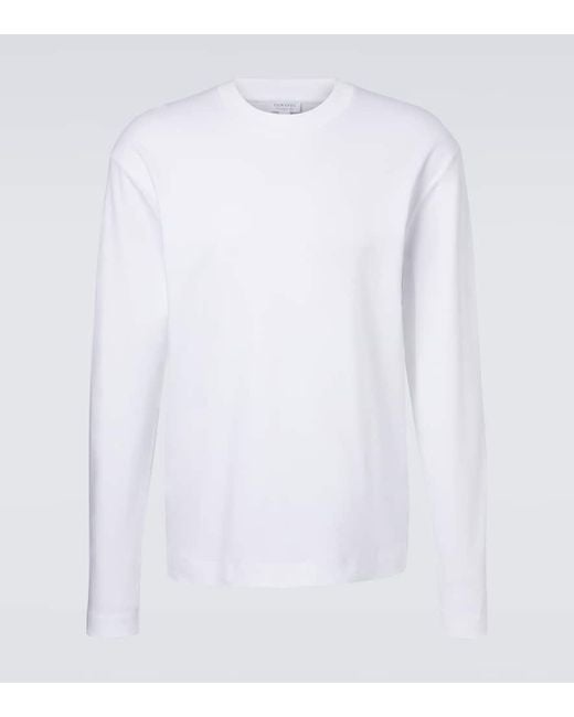 Sunspel White Cotton Jersey T-Shirt for men