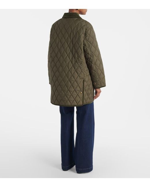Polo Ralph Lauren Green Quilted Corduroy-Trimmed Jacket