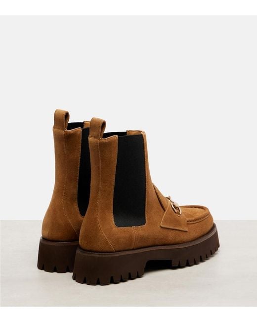 Gucci Brown Sylke Suede Chelsea Boots