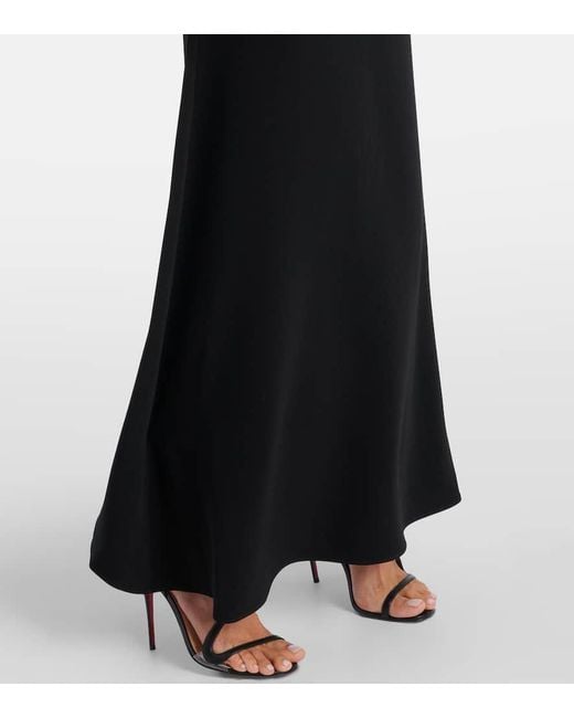 Roland Mouret Black Verzierte Off-Shoulder-Robe Aus Satin