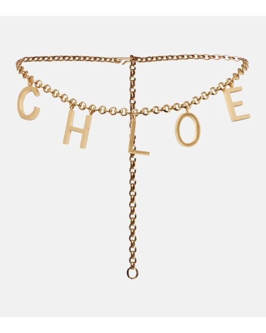 Chloé Metallic Letters Belt