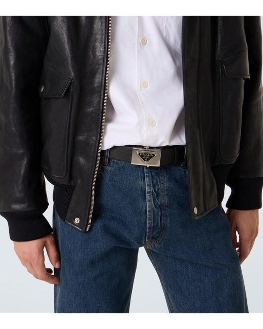 Prada Guertel Aus Saffiano-Leder in Black für Herren