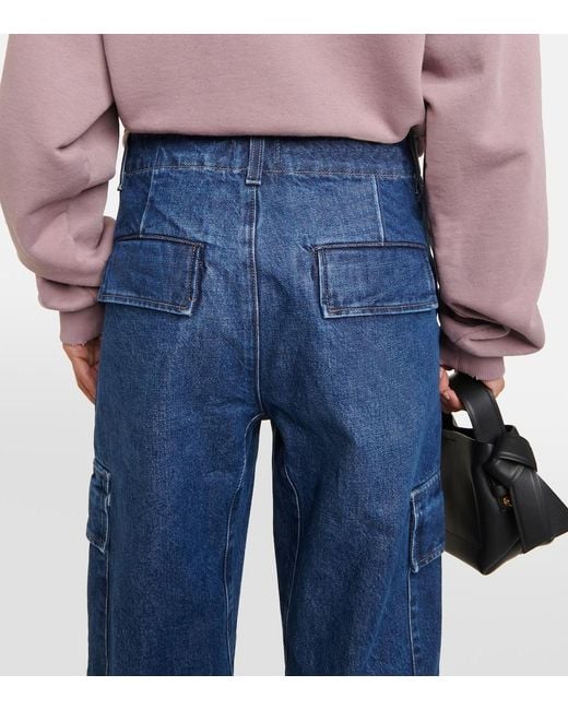 Citizens of Humanity Blue Delena Mid-Rise Wide-Leg Cargo Jeans