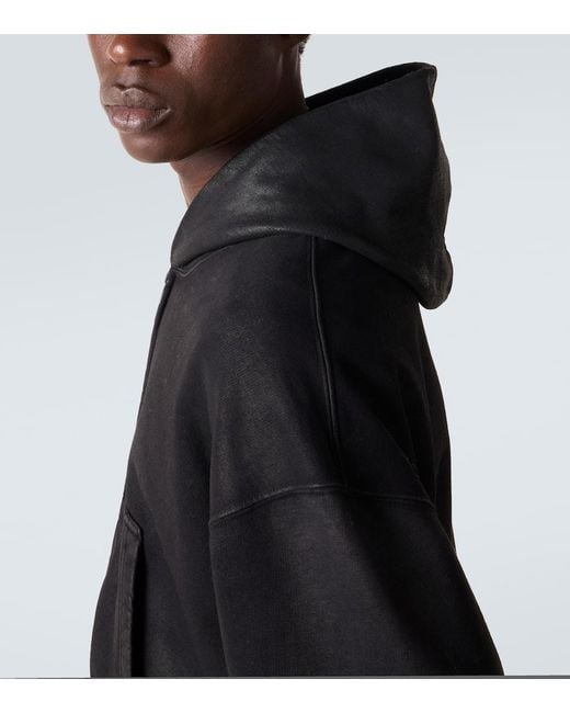 Balenciaga Black Cotton Jersey Zip-Up Hoodie for men