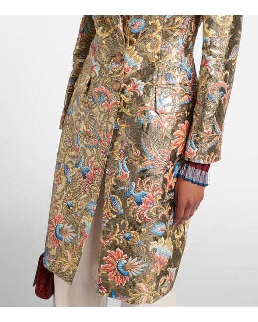 Etro Natural Printed Lame Coat