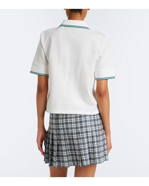 Burberry White Ekd Cotton Pique Polo Shirt