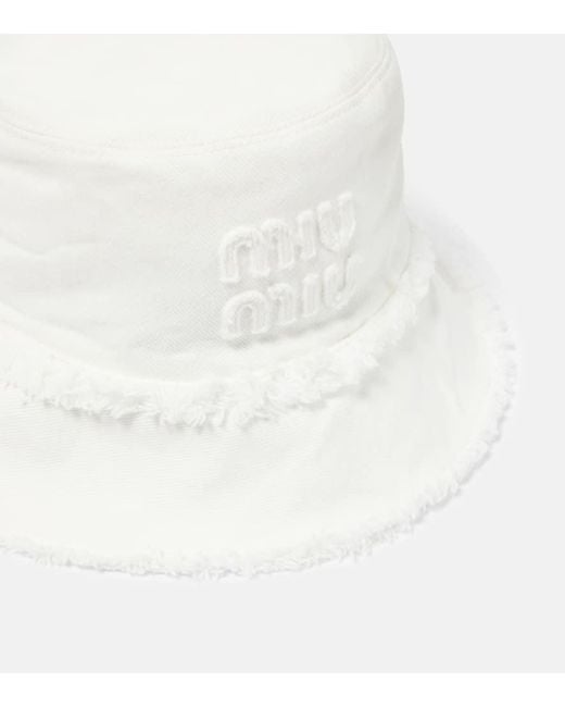 Miu Miu White Hut aus Denim